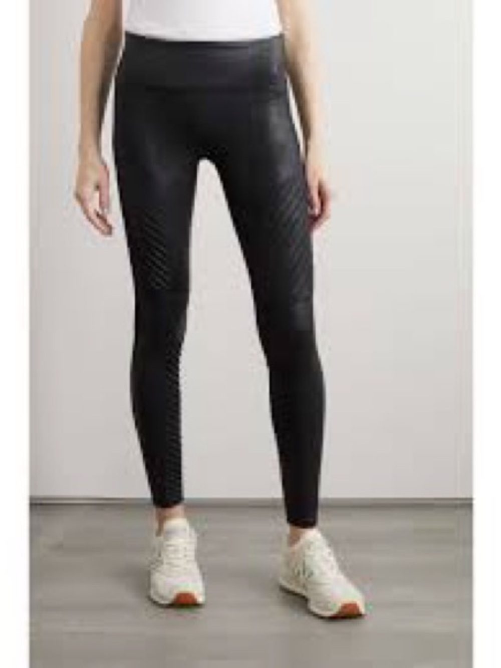 SPANX Black High-Waist Moto-Style Leggings - Picture 2 of 7